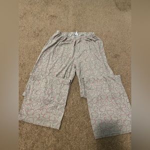 Grey heart pajama pants